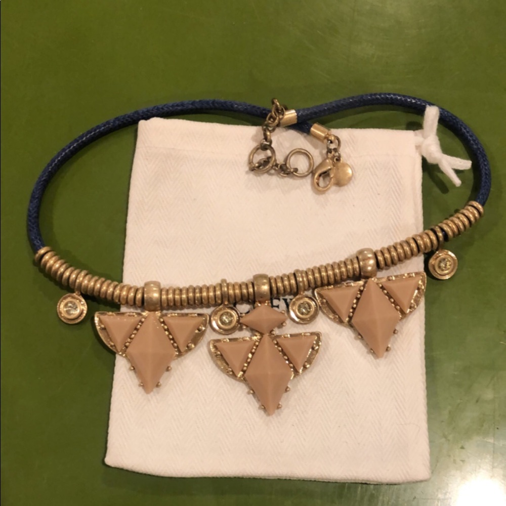 J Crew Geometric Necklace Blue